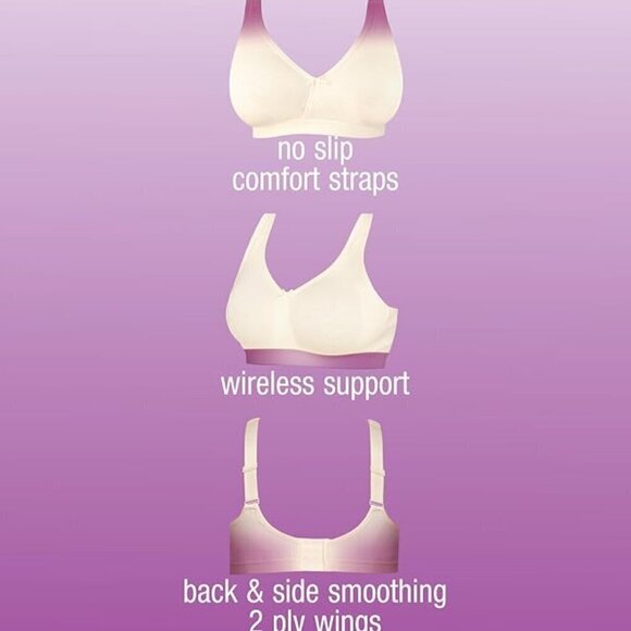 🐈Fruit of the Loom Fit for Me Plus Size Beyond Soft Wireless Cotton Bra 46C - Picture 2 of 12